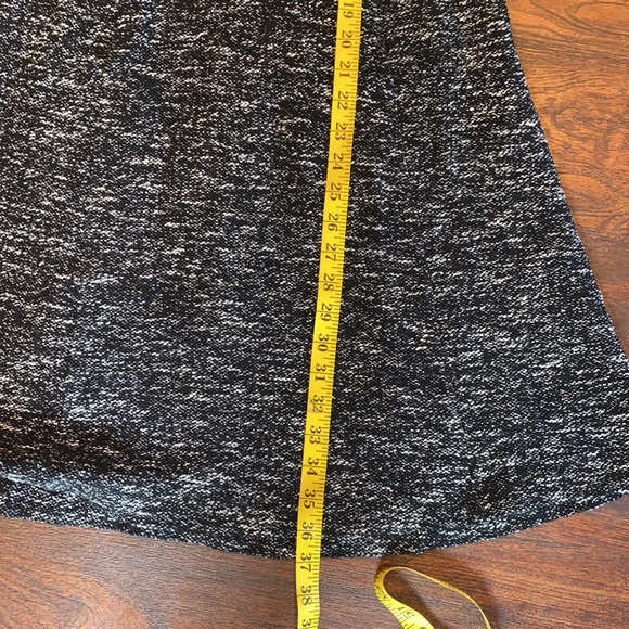 Marled Tweed A-Line Dress black with faux leather trim size 2P - Picture 14 of 14